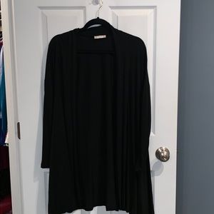 Long black drape cardigan